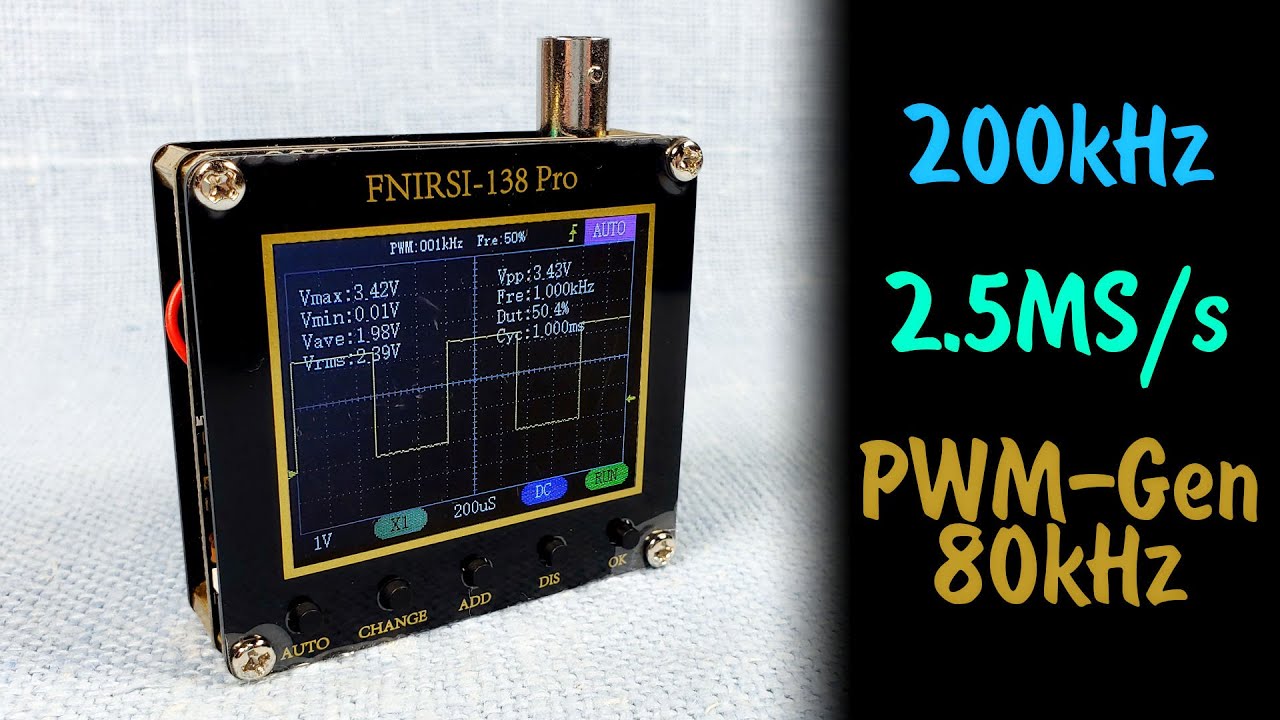 FNIRSI-138 Pro: бюджетный портативный осциллограф с генератором ШИМ-сигнала
