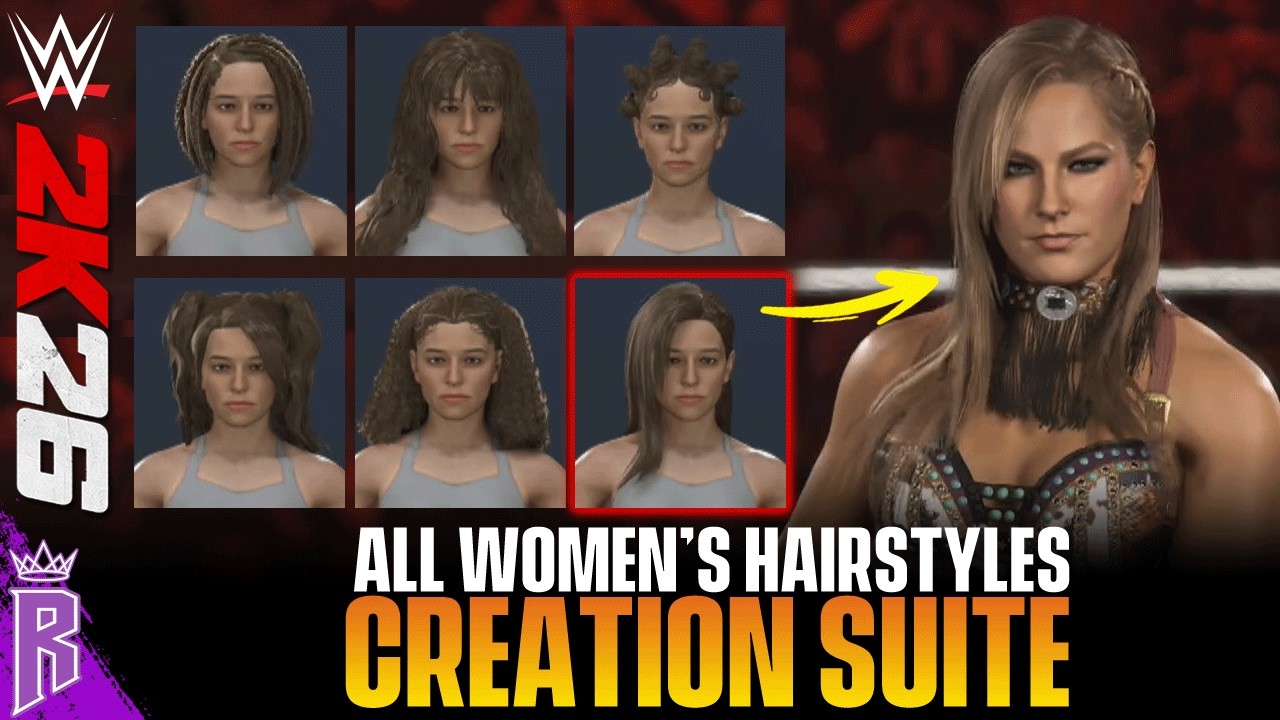 WWE 2K26 Creation Suite: All Women's Hairstyles #WWE2K26