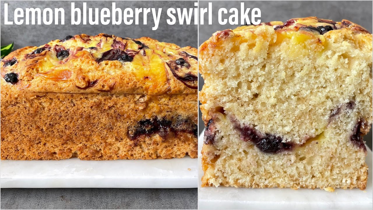 Eggless lemon blueberry swirl cake | Lemon blueberry cake | Eggless tea cake | Best Bites
