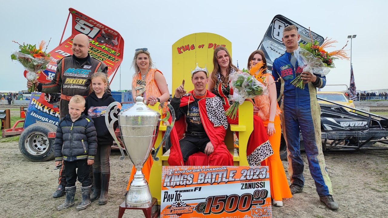 King of Dirt 2023 BriscaF1 Stockcars finale main event Speedway Blauwhuis - RaRaRacing