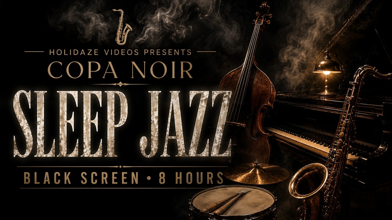 💤 Sleep Jazz Music 🎷 NO 🚫 ADS! ⬛️ Black Screen 8 Hours Original Instrumentals 🎶 | Copa Noir Jazz 🎺