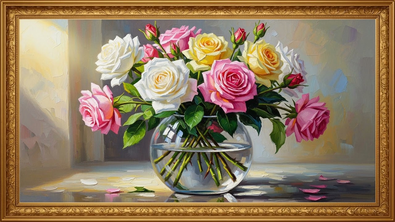 Beautiful Floral Still-Life Painting | Calm Art Viewing Experience