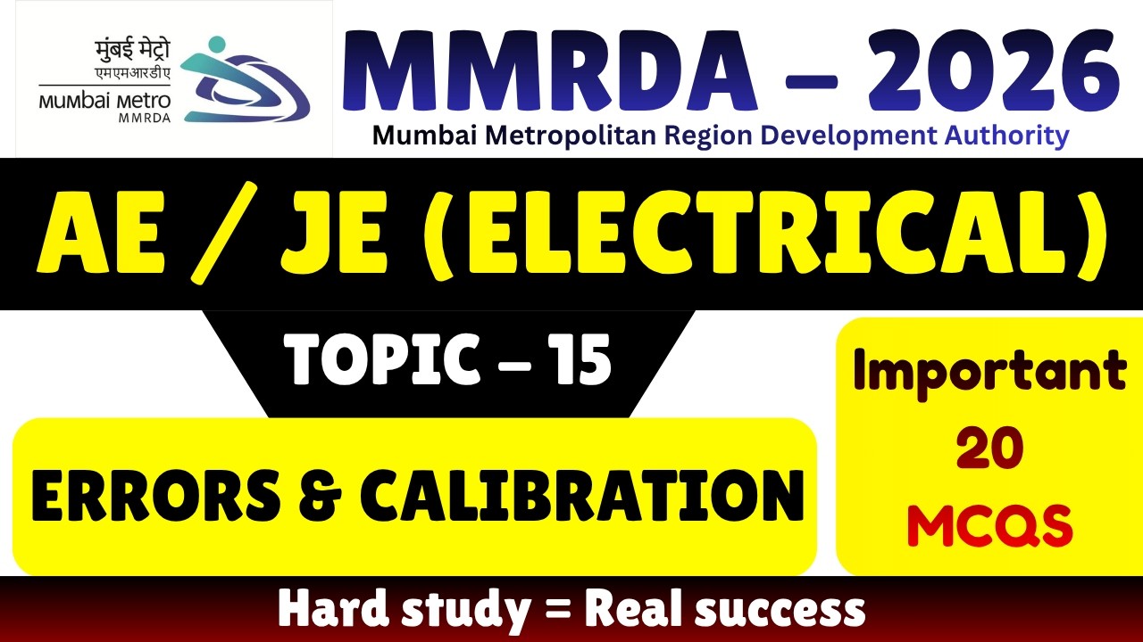 Errors & Calibration MCQS | MMRDA Electrical Engineer MCQS | MMRDA JE Electrical MCQS | MMRDA JE PDF