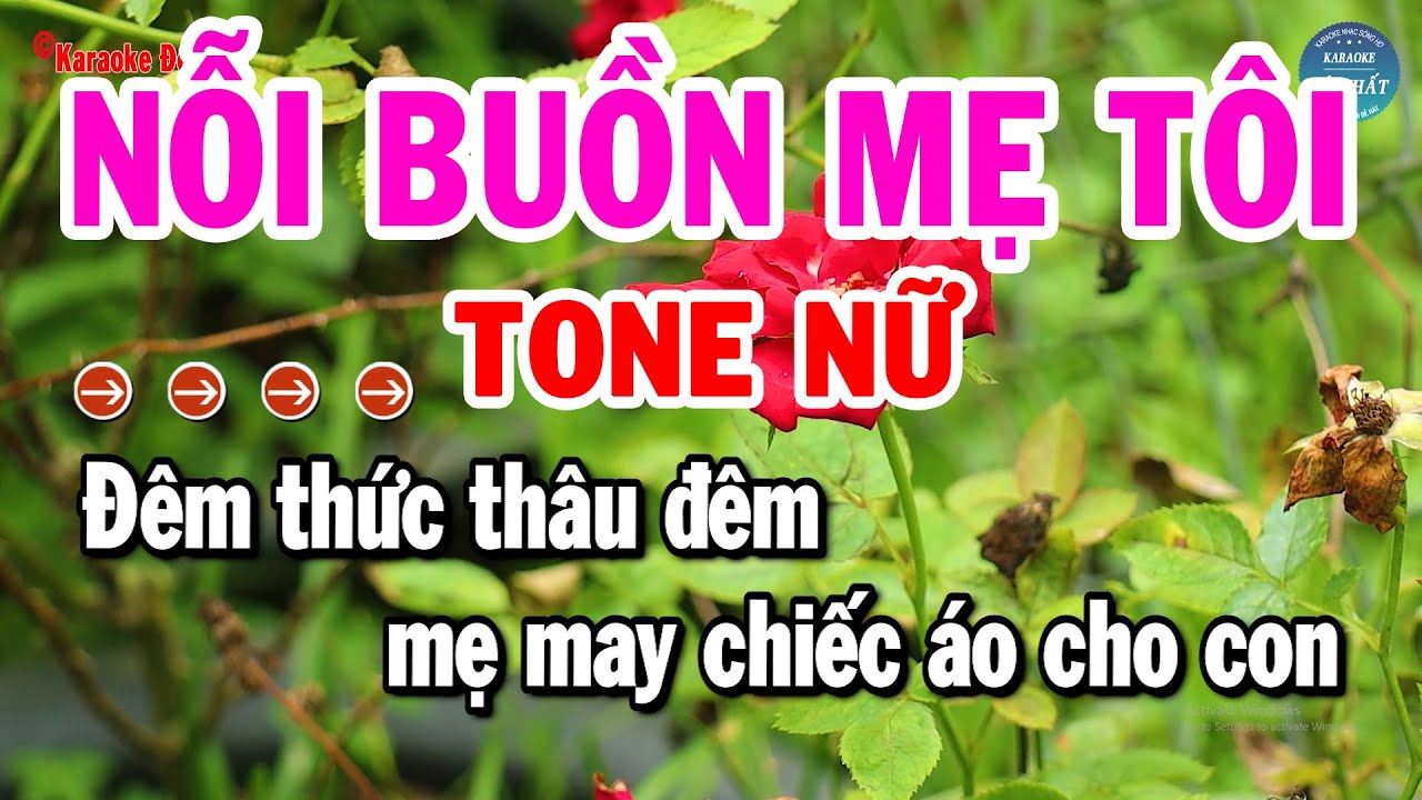 Karaoke Nỗi Buồn Mẹ Tôi Tone Nữ Nhạc Sống Mới Dễ Hát Nhất | Karaoke Đệ Nhất
