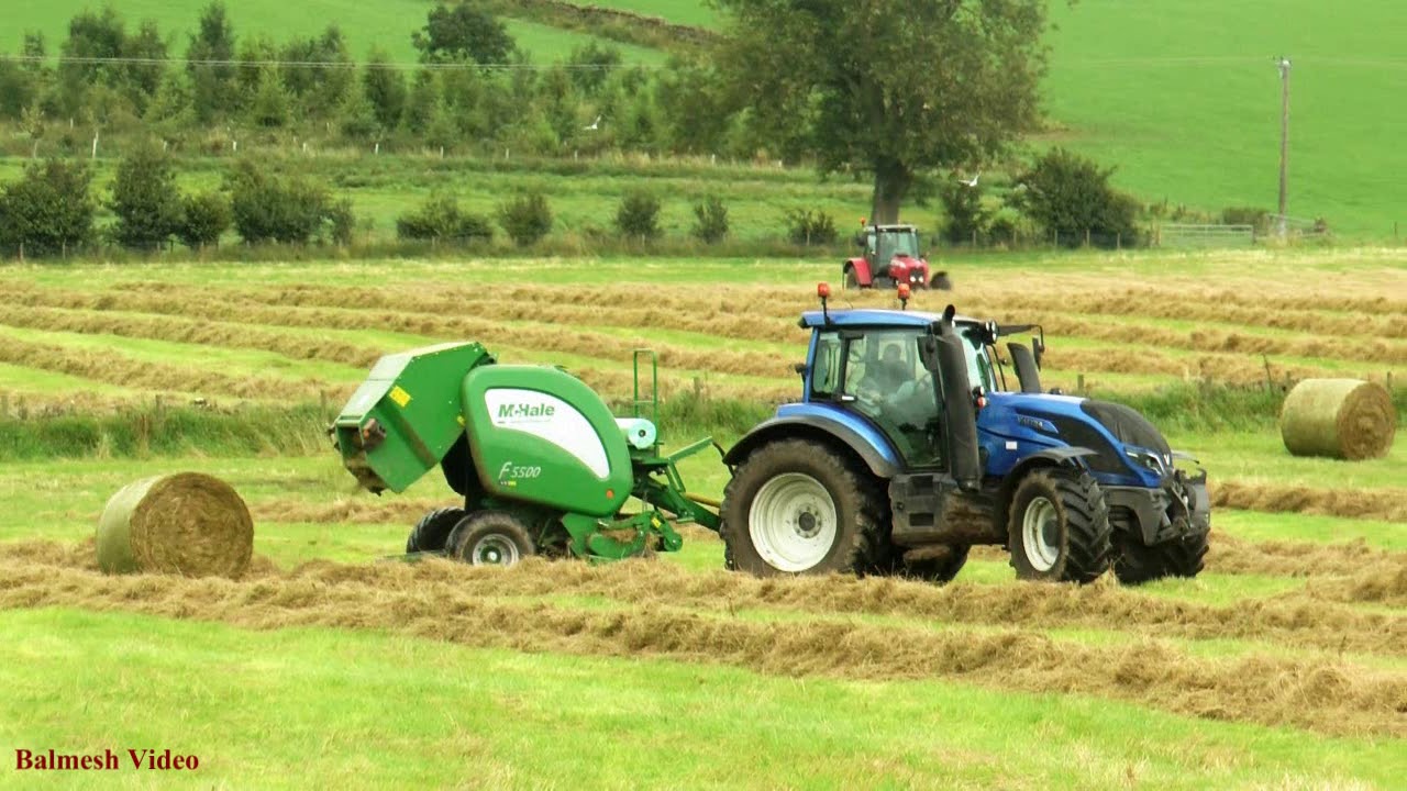 Haylage with Massey, Valtra and McHale.  Raking and Baling.