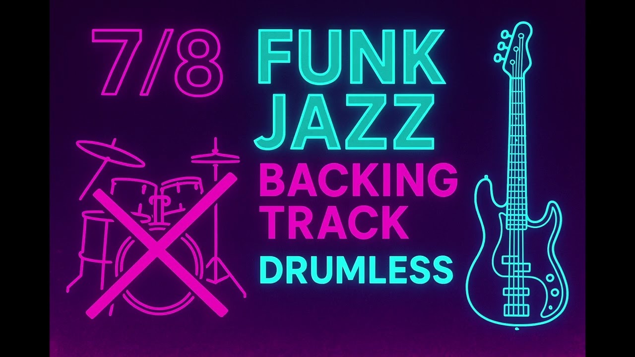 🎵(NO DRUMS) 7/8  Drumless Backing Track | Jazz Funk Fusion | Progressive Groove Practice 🎵