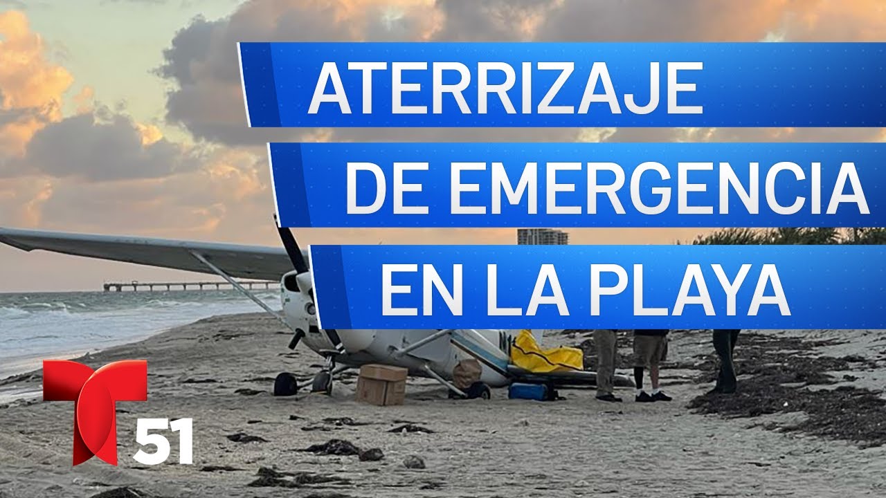 Avioneta aterriza de emergencia en una playa del sur de Florida
