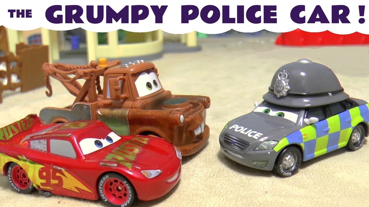 Cars McQueen and Mater meet the Police Car story