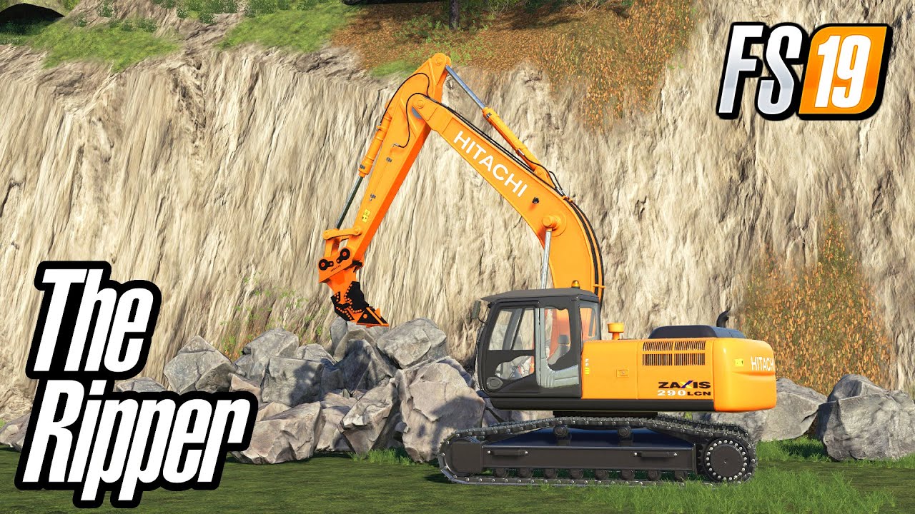 Public Works Ripper R115 For Hitachi Excavator Farming Simulator 2019 Mining Mods