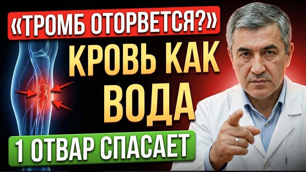 ТРОМБ НИКОГДА НЕ ОТОРВЕТСЯ! Кровь станет жидкой как вода после 60, если пить этот отвар | ВАЖНО