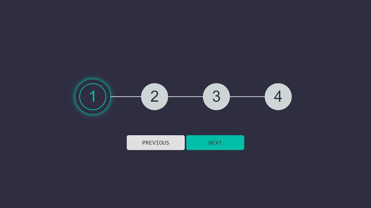 Glowing Responsive Steps/Progress Bar/Pagination with Navigation Buttons (HTML, CSS, JavaScript)