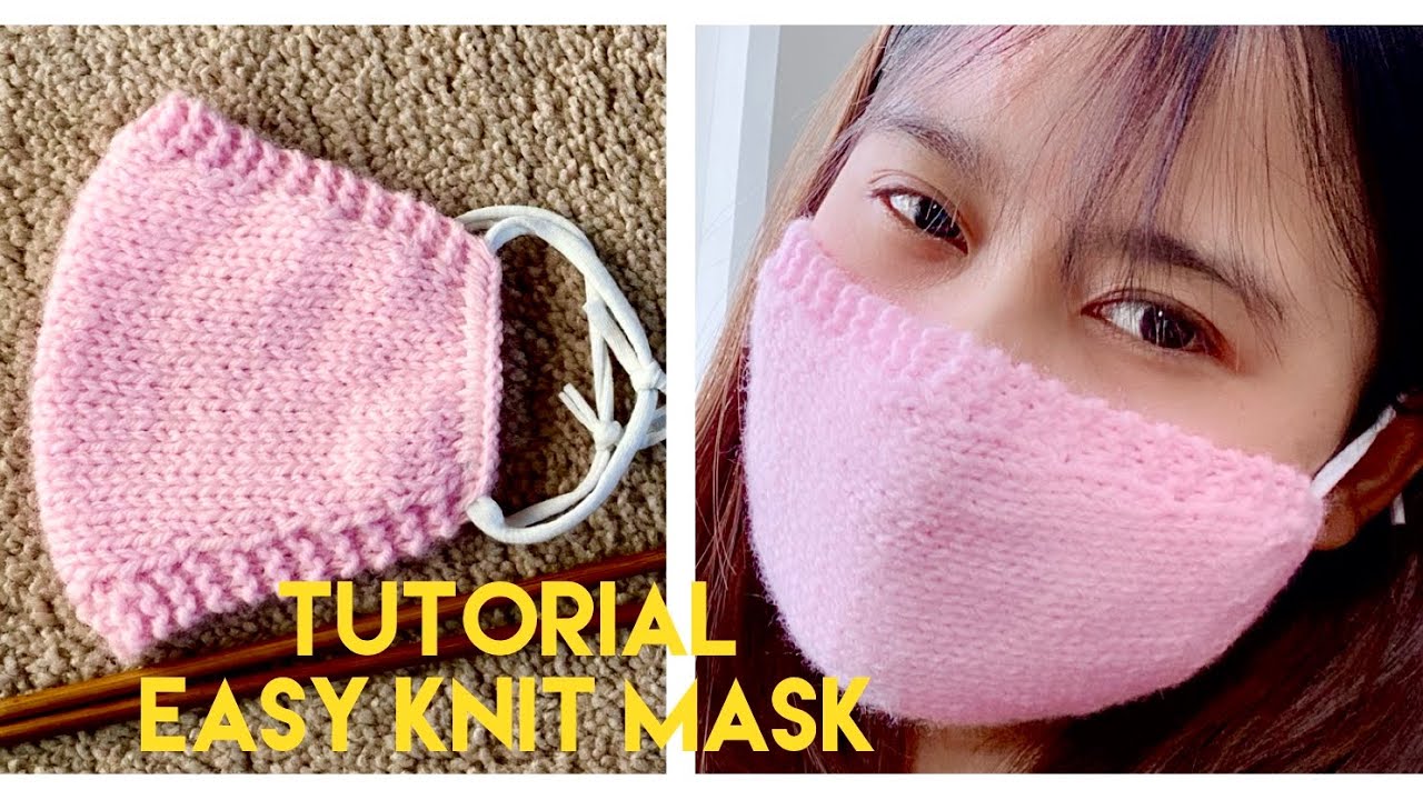 How to knit mask (eng sub) tutorial make a mask , very easy to knit mask