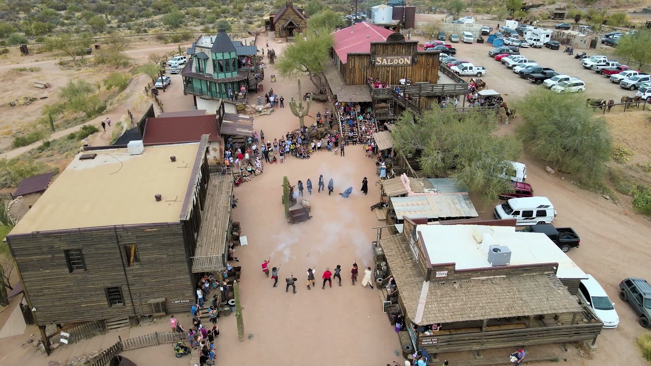 Goldfield Ghost Town drone footage 4K