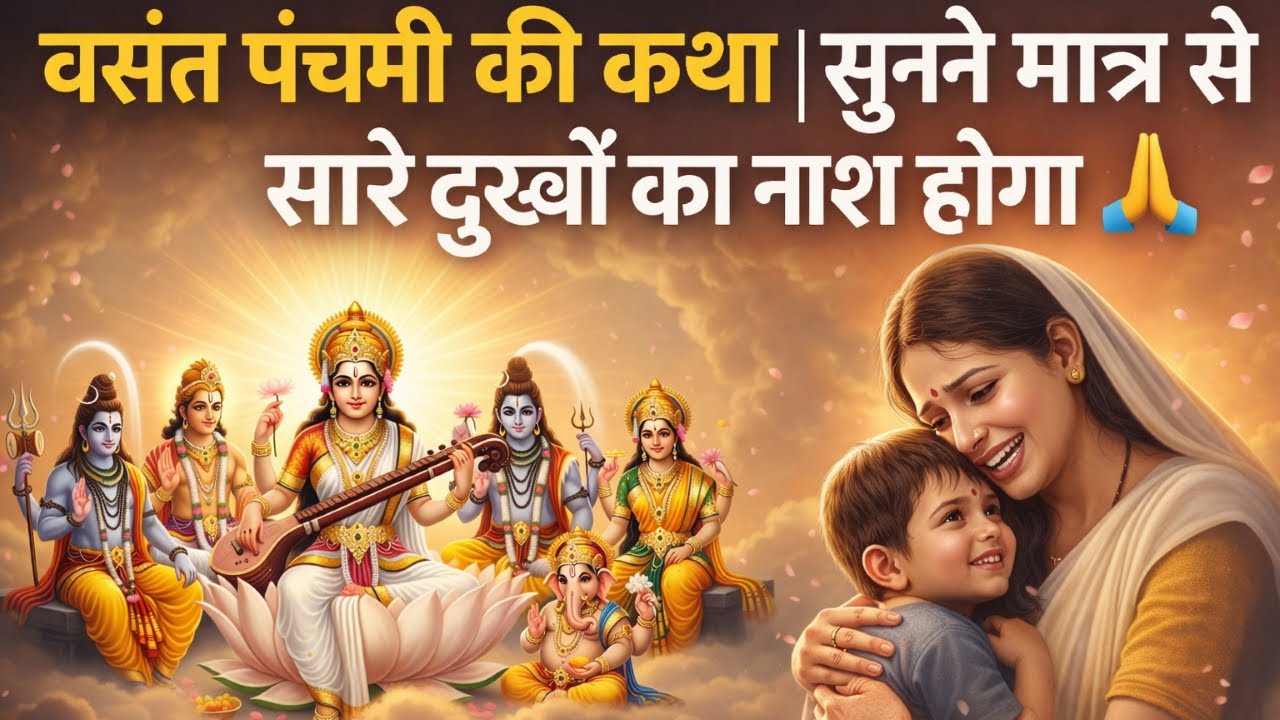 Basant Panchami Ki Katha - माँ सरस्वती की कथा | Basant Panchami Ki Kahani | Saraswati  Mata Ki Katha