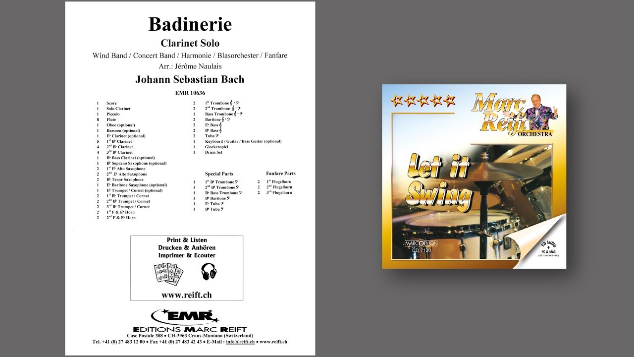 Editions Marc Reift – Johann Sebastian Bach: Badinerie - for Concert Band