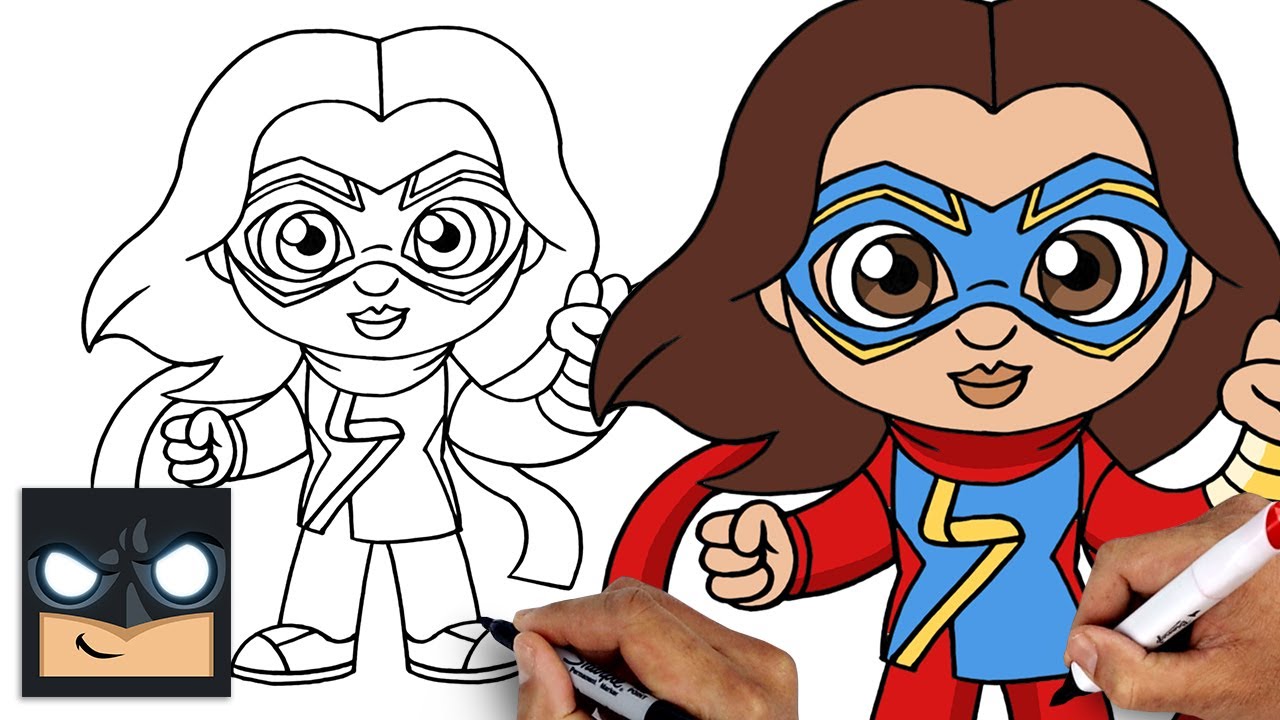 How To Draw Ms.Marvel | Draw & Color Tutorial