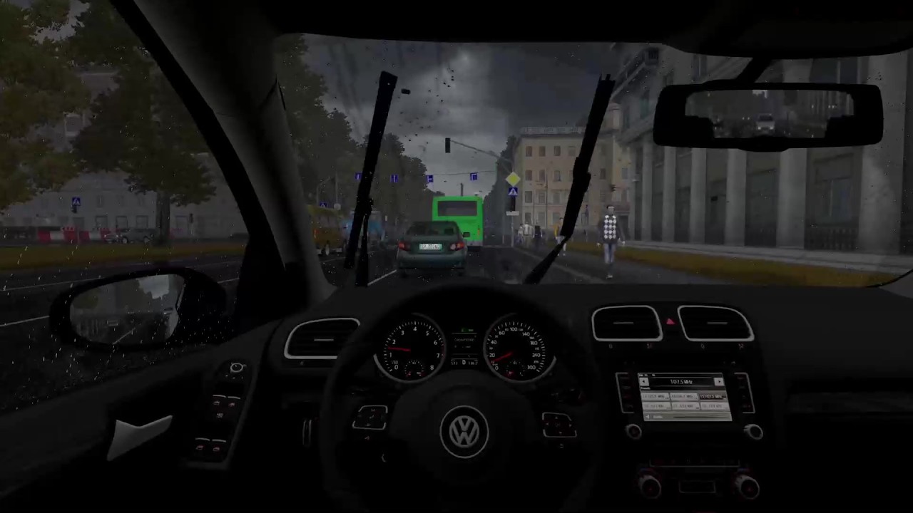 Volkswagen Golf 6R - Rainy Drive - City Car Driving