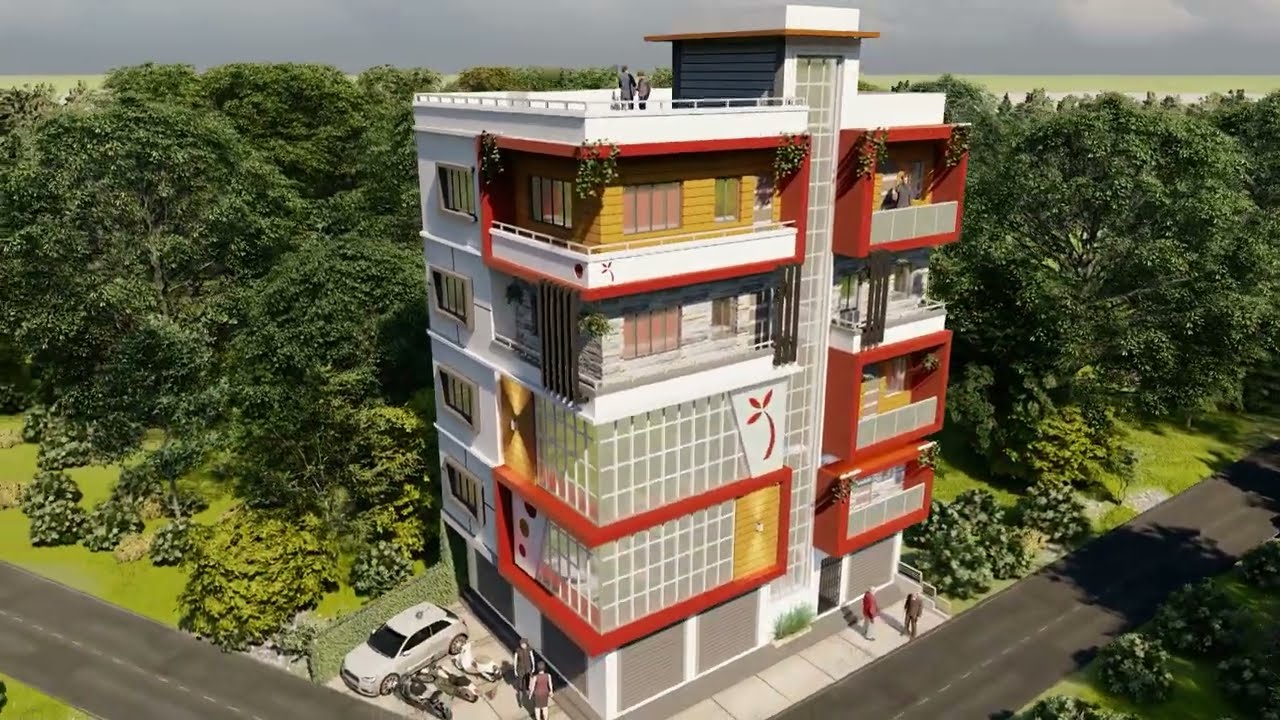 G+4 storey Commercial building design