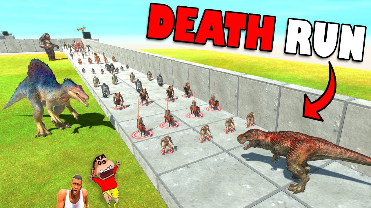 SHINCHAN MECHA DUCK DEATH RUN vs CHOP and HAMID TEAM in Animal Revolt Battle Simulator Hindi
