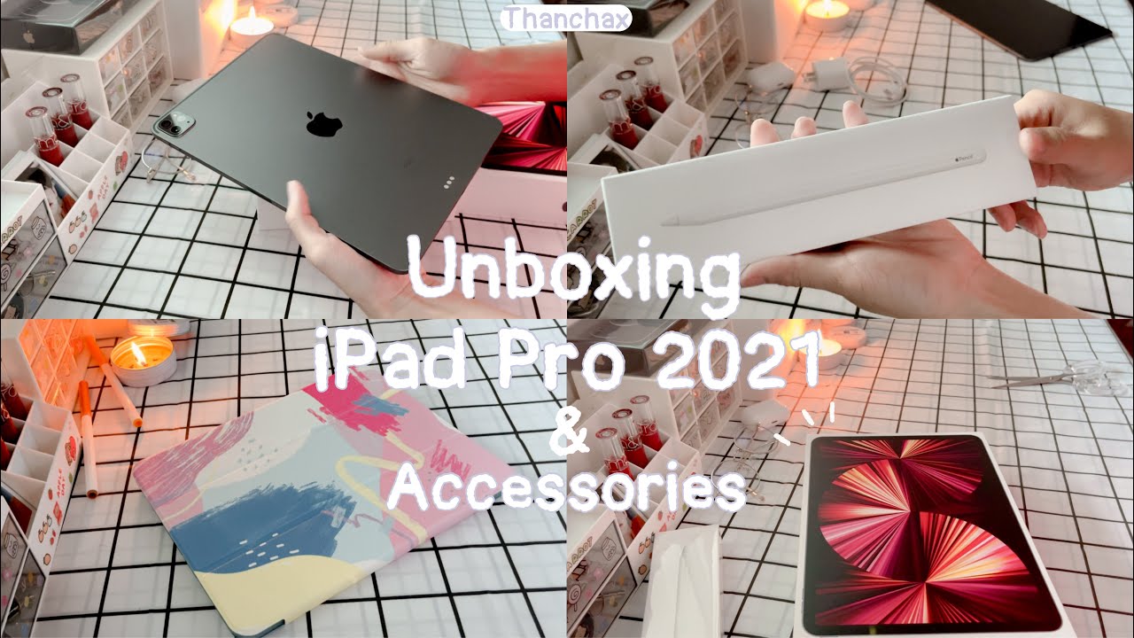 🧤IPAD PRO 2021 (Space grey) ‎יִ🍈  Unboxing + accessories แกะกล่องไอแพด ⟢ ᵎ | Bxnpaa 🐰 ⟢