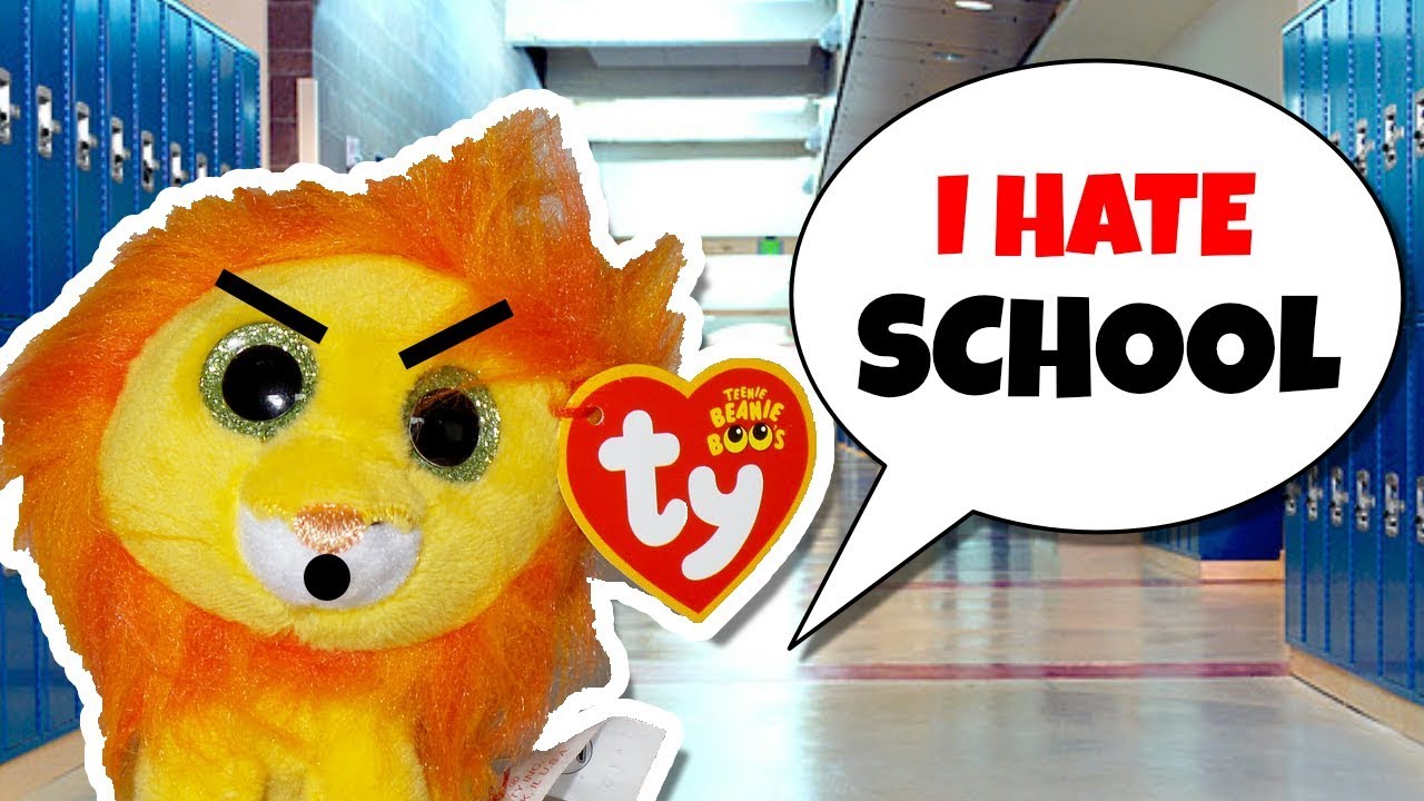 The beanie boo family  Bushy the Lion's first day of school
