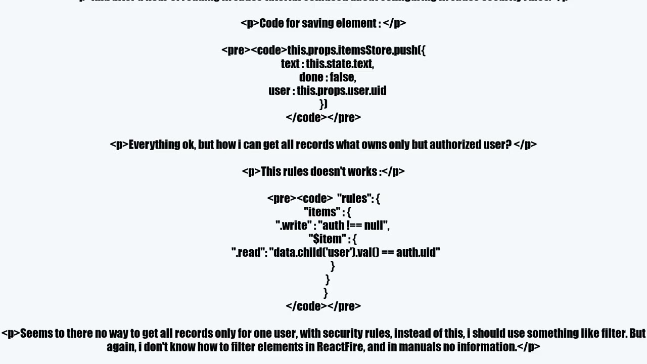 videoFirebase simple blog (confused with security rules)