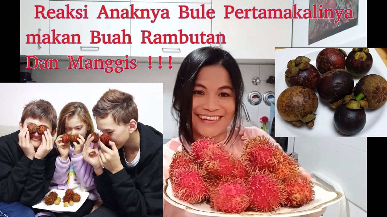 Reaksi Anaknya Bule Pertamakali Makan Buah Rambutan dan Manggis