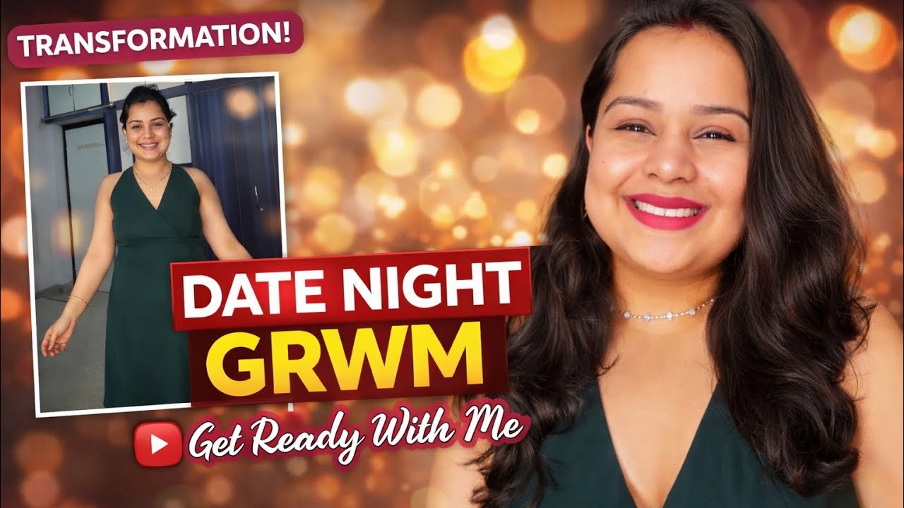 DATE NIGHT GRWM | Makeup, Hair & Outfit Transformation ✨ #grwm #datenightlook #makeuptransformation 