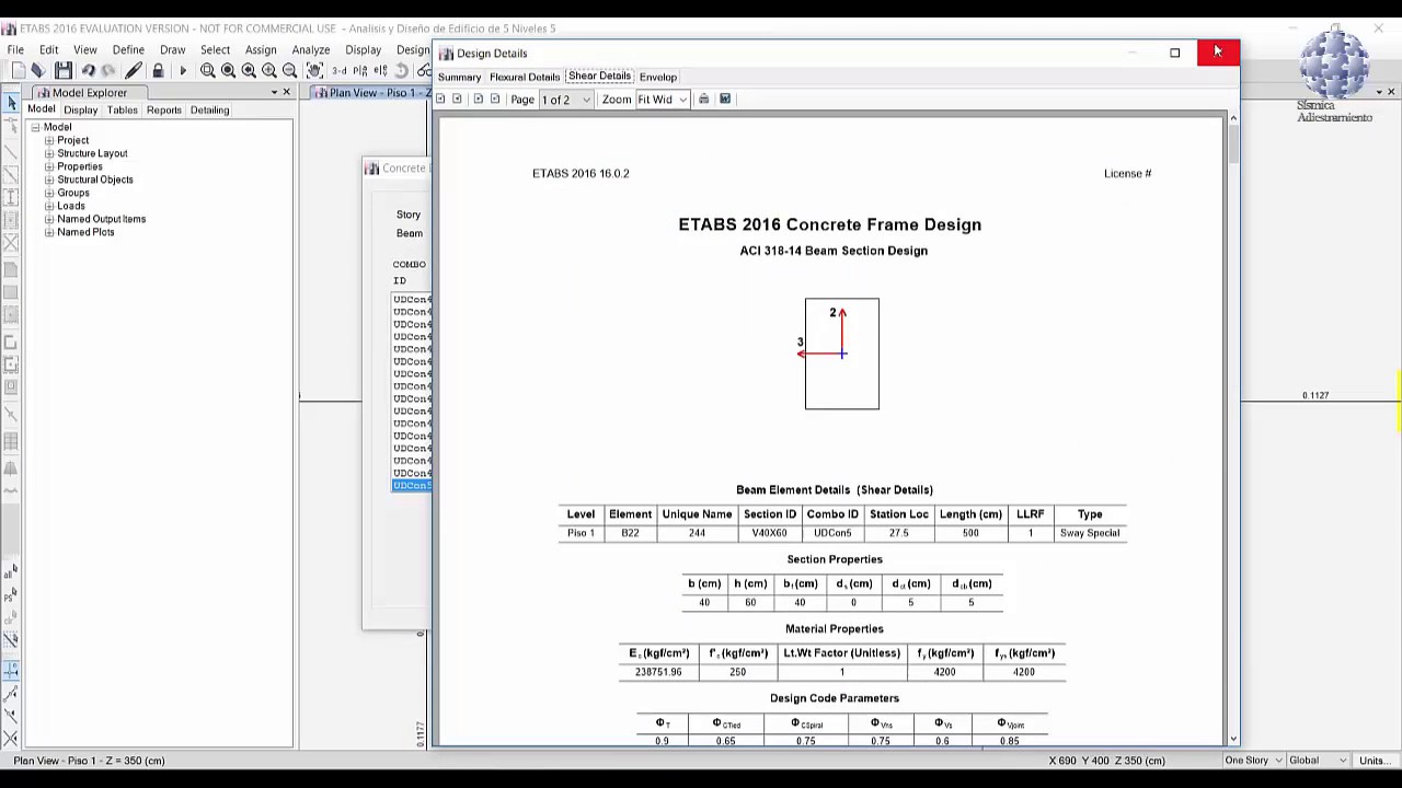 ETABS®: P7 – Diseño sismorresistente de vigas de concreto armado (Mathcad)