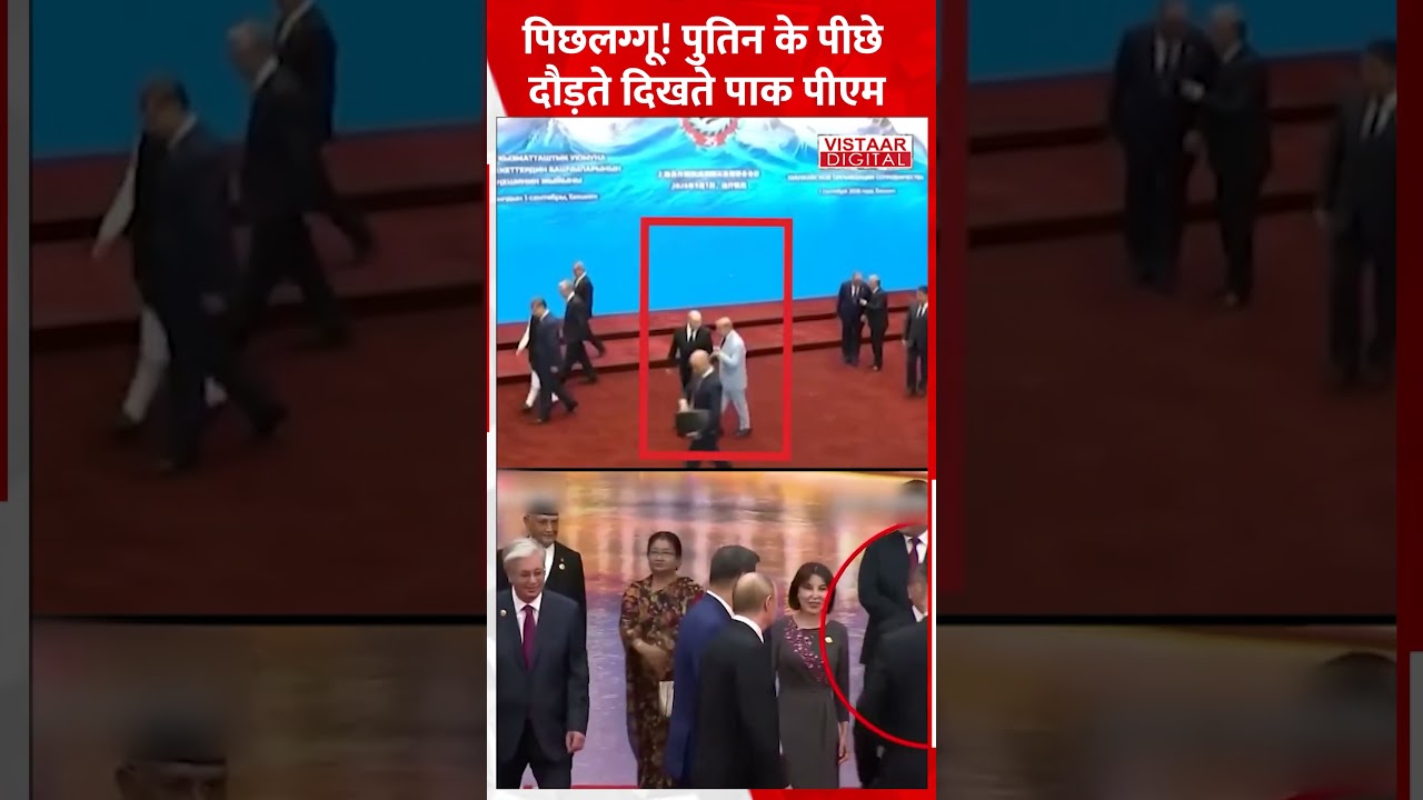 पिछलग्गू! Vladimir Putin के पीछे दौड़ते दिखते Pakistan के Prime Minister Shehbaz Sharif! #ytshorts