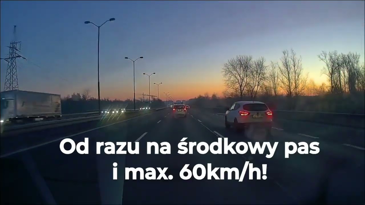Co za mania na S86... Środkowy pas i max 60km/h!