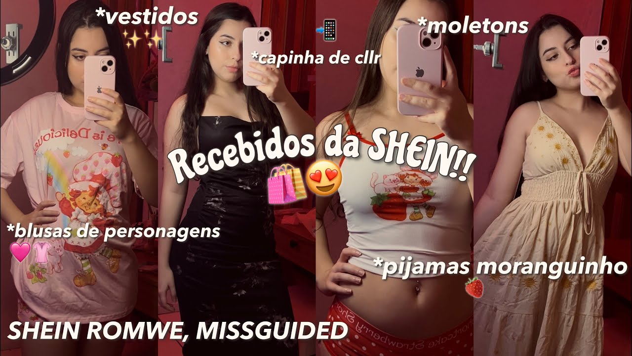 RECEBIDOS DA SHEIN ROMWE, MISSGUIDE!😍 |vestidos, capinhas, moletom, conjunto moranguinho e mt+