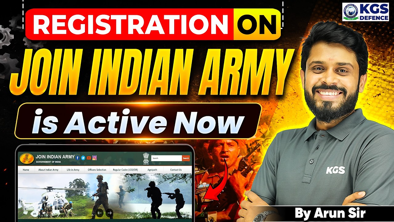 Registration On Join Indian Army is Active Now by Arun Sr