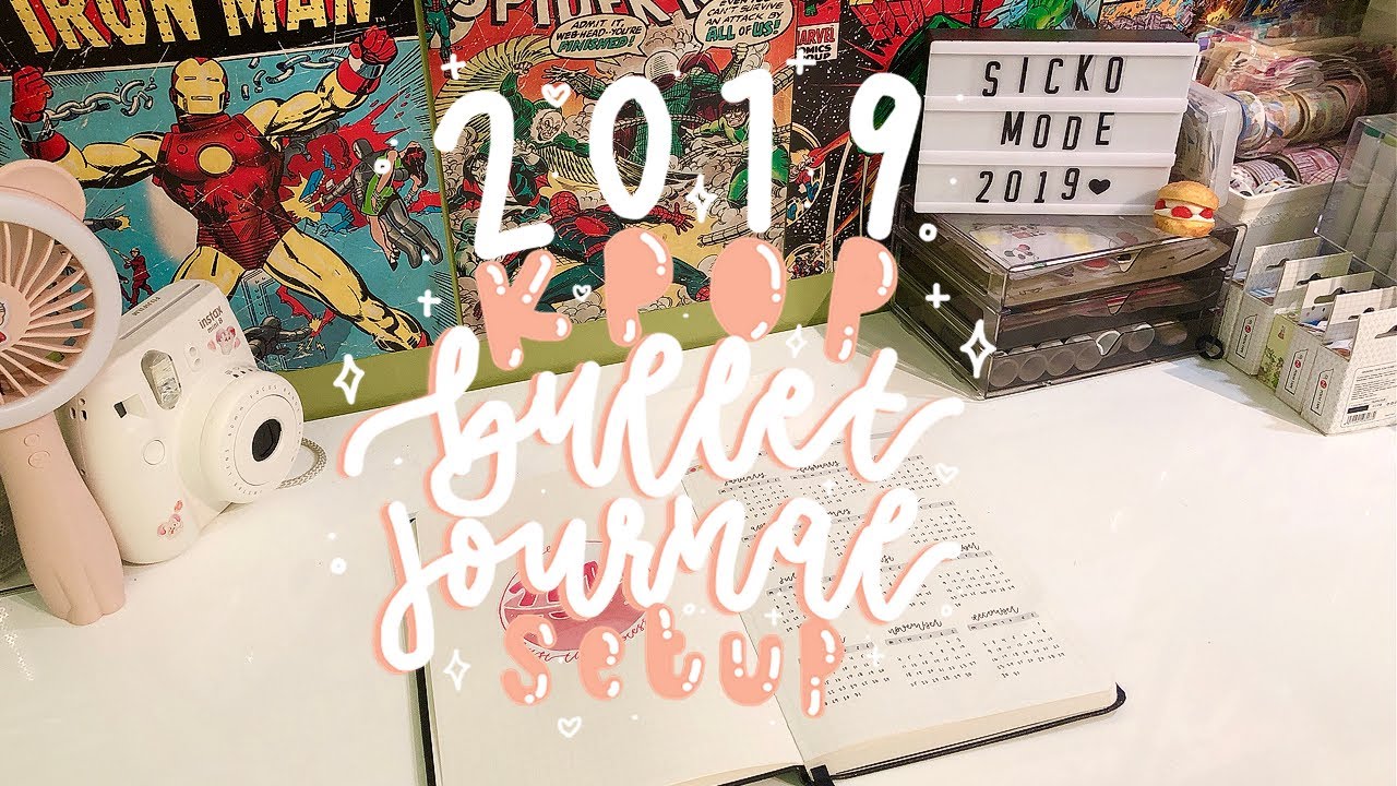 2019 k-pop bullet journal set up!