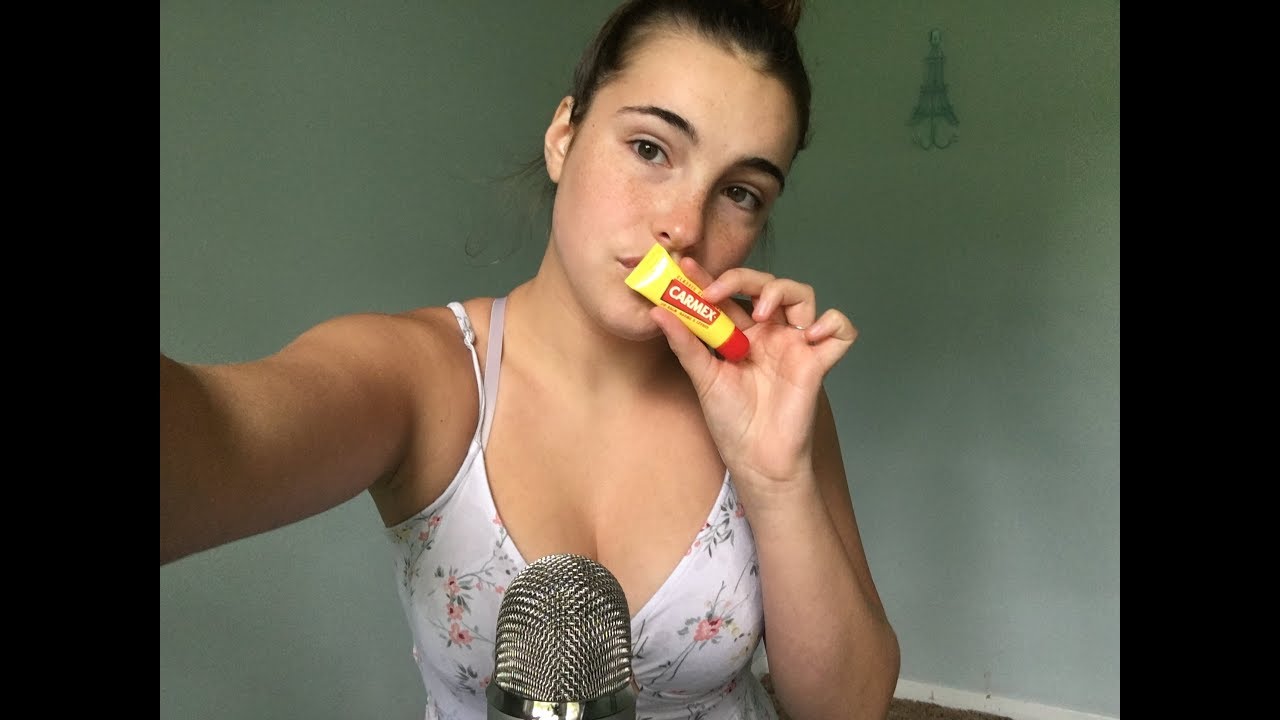 |ASMR|  UP CLOSE Applying Super Sticky Carmex| Mouth Sounds | Personal Attention| Hand Movements |