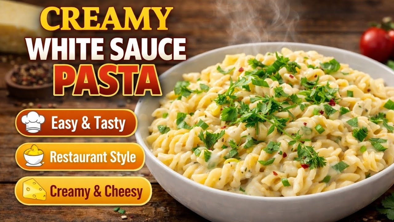 White sauce pasta recipe | how to make white sauce pasta in easy way 😋 #youtube #viralvideos 