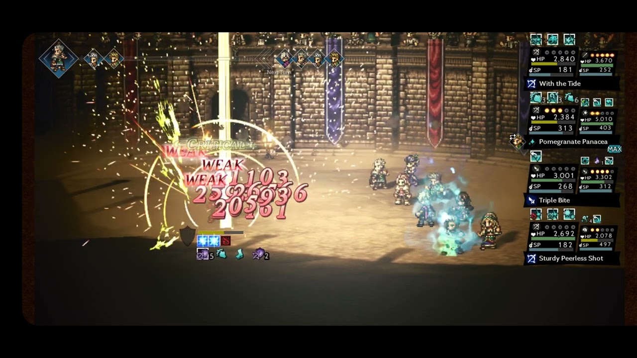 Octopath COTC Defeating Gertrude with a bow team + Therion (feat. Kersjes)
