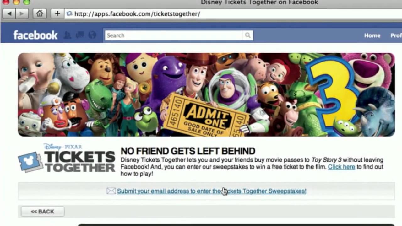 Disney Tickets Together For Toy Story 3