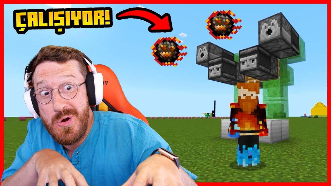 Sertaç Abi VS Minecraft #4 - Ateş Topu Fırlatarak Yürüyen Robot Yaptım!