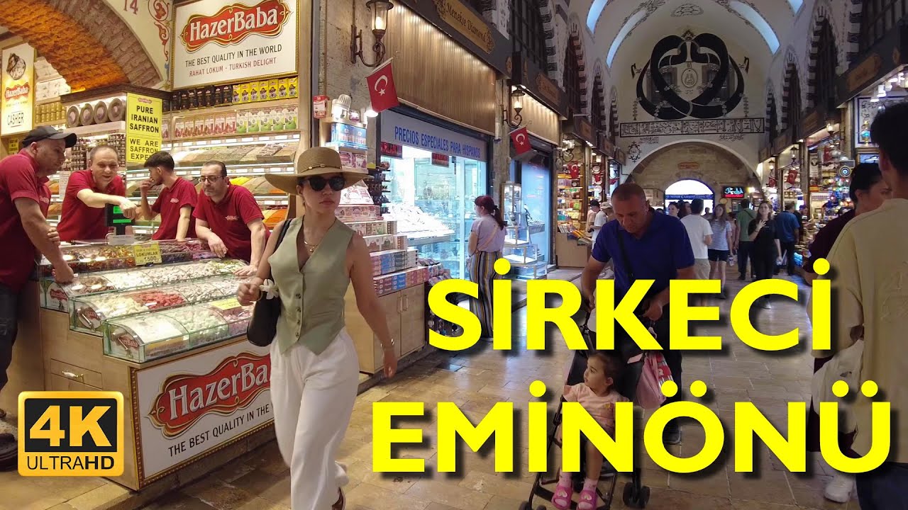 Eminönü Sirkeci Walking Tour 4K UHD | Explore Historic Istanbul Streets