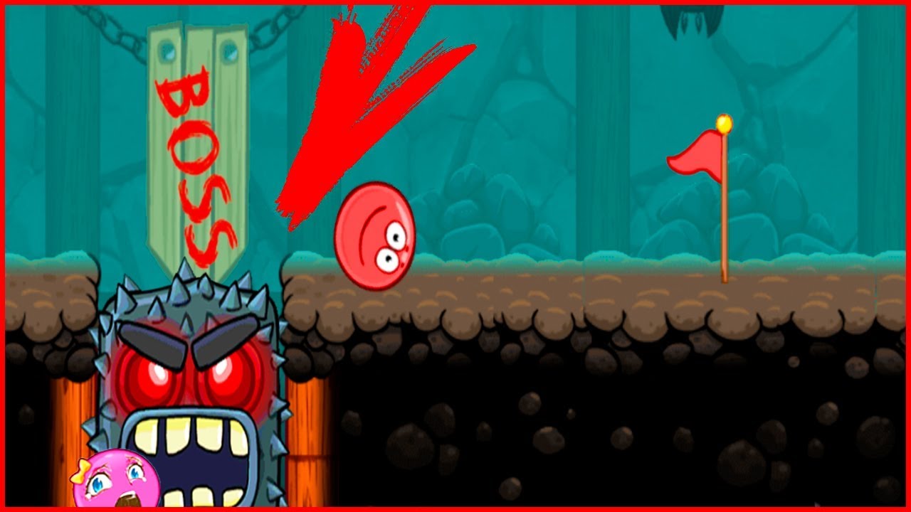 БОСС ВЫЛЕЗ ЗА ПРЕДЕЛЫ УРОВНЯ в игре красный шарик  про New Red Ball 4.