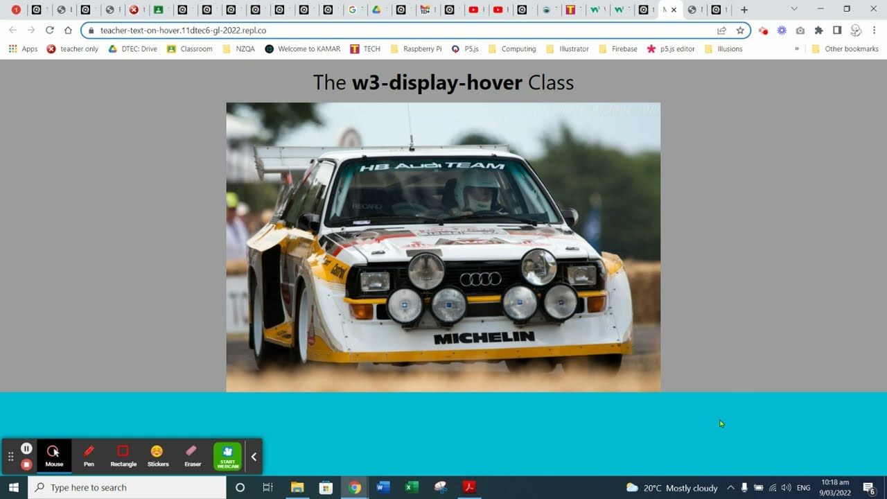 11DTEC Websites display text on hover