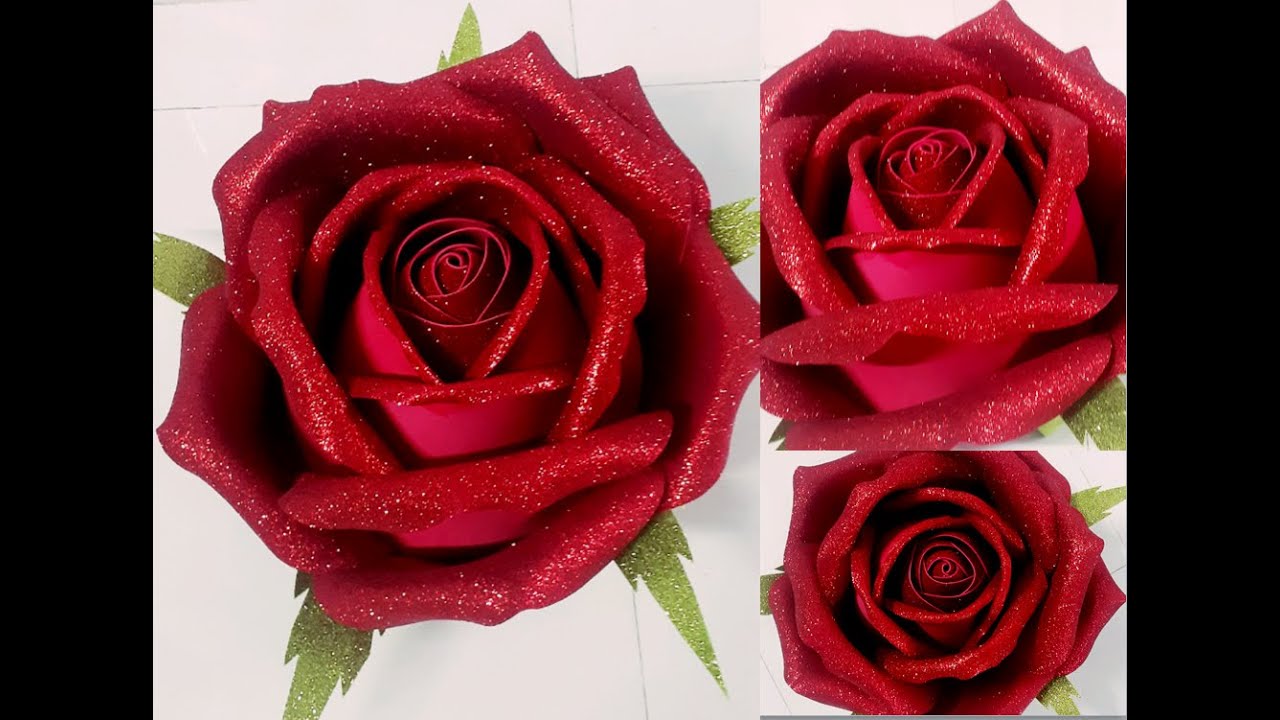 HOA HỒNG KHỔNG LỒ TỪ XỐP NHŨ KIM TUYẾN/ PHẦN 2: RÁP CÁNH HOA VÀ HOA THÀNH PHẨM/HN HANDMADE