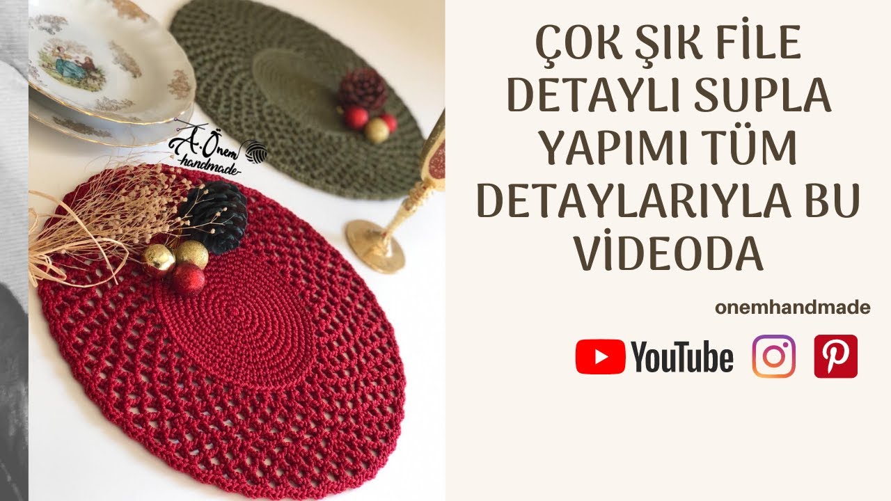 Çok Şık Yemek Sofralarınıza Ayrıcalık Katacak File Detaylı Supla Yapımı / Sousplat