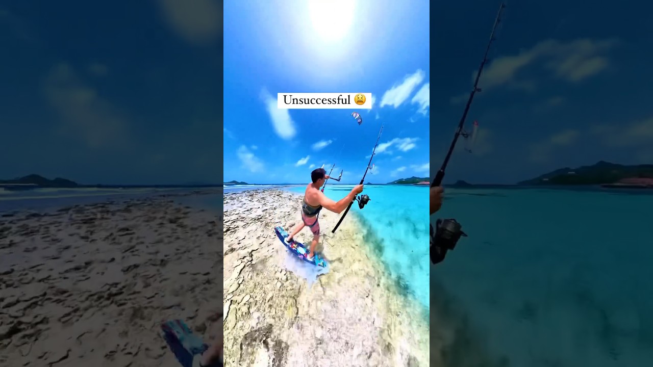 Man goes fishing while kiting 😳 