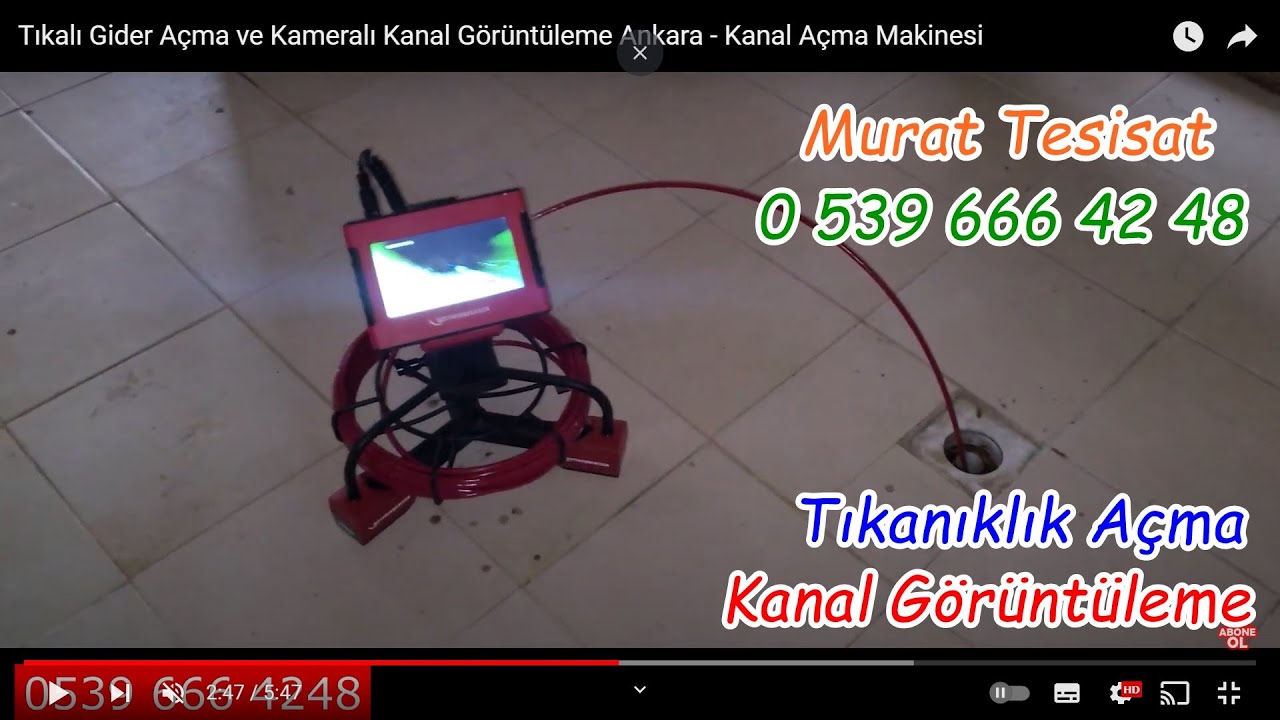 Tıkalı Gider Açma ve Kameralı Kanal Görüntüleme Ankara - Kanal Açma Makinesi