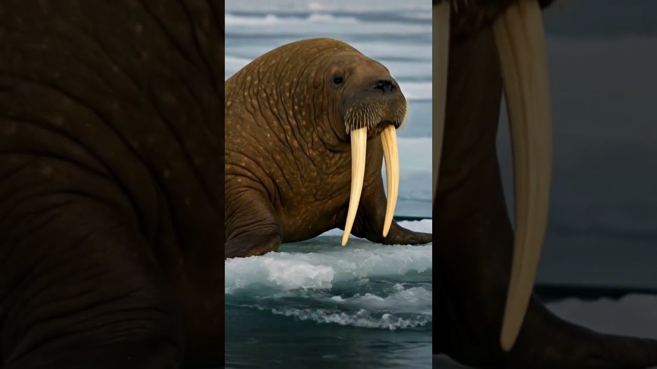 Walruses Use Their Tusks to Climb Out of Water