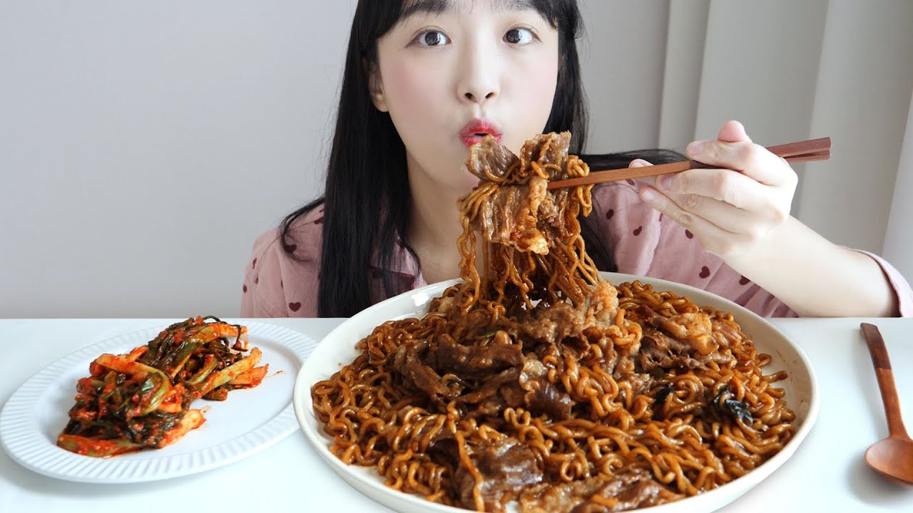 차돌박이 짜파구리 먹방 _ 기생충 짜파구리는 이게 레알이라궁..... ಥ_ʖಥ