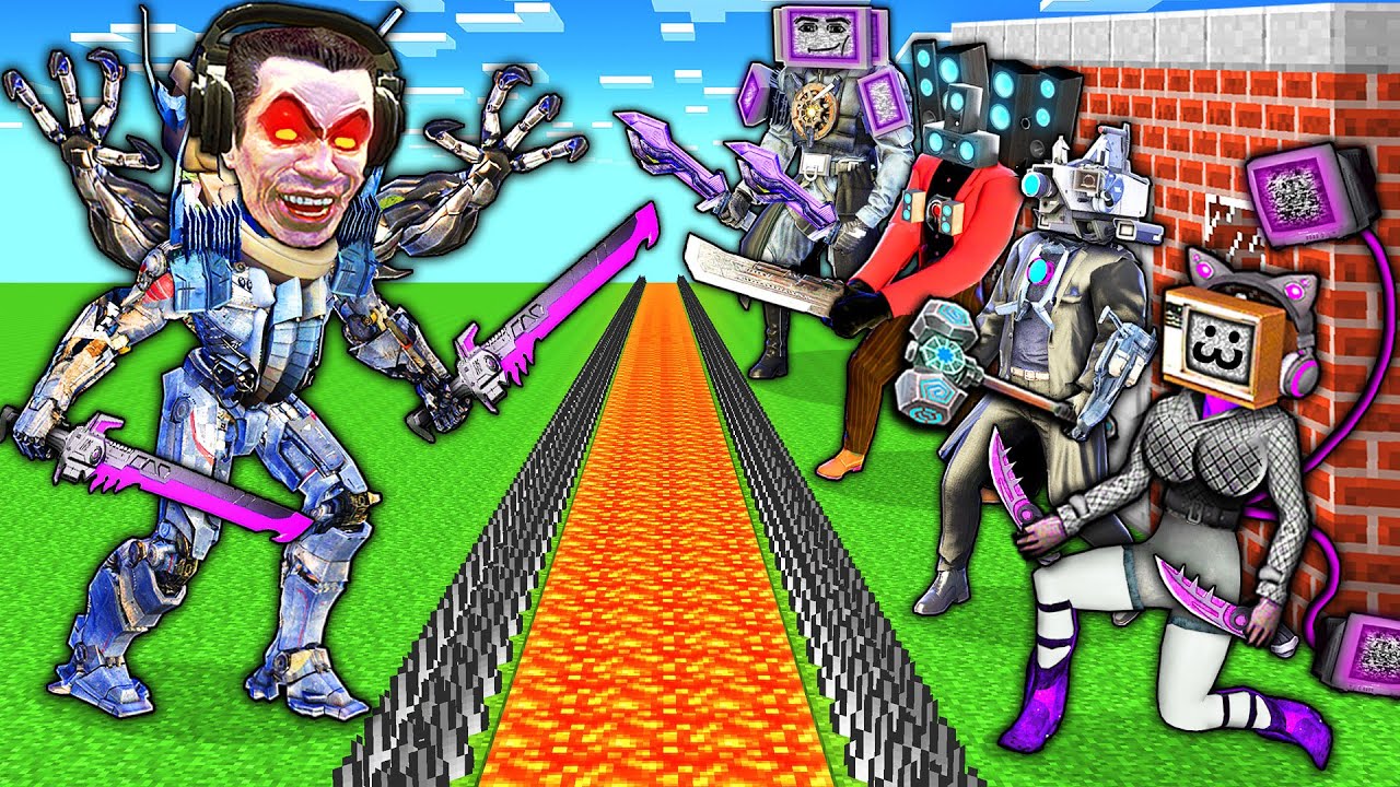SURVIVAL BASE of TV WOMAN and TV MAN TITAN vs UPGRADED G-MAN SKIBIDI TOILET in MINECRAFT animation