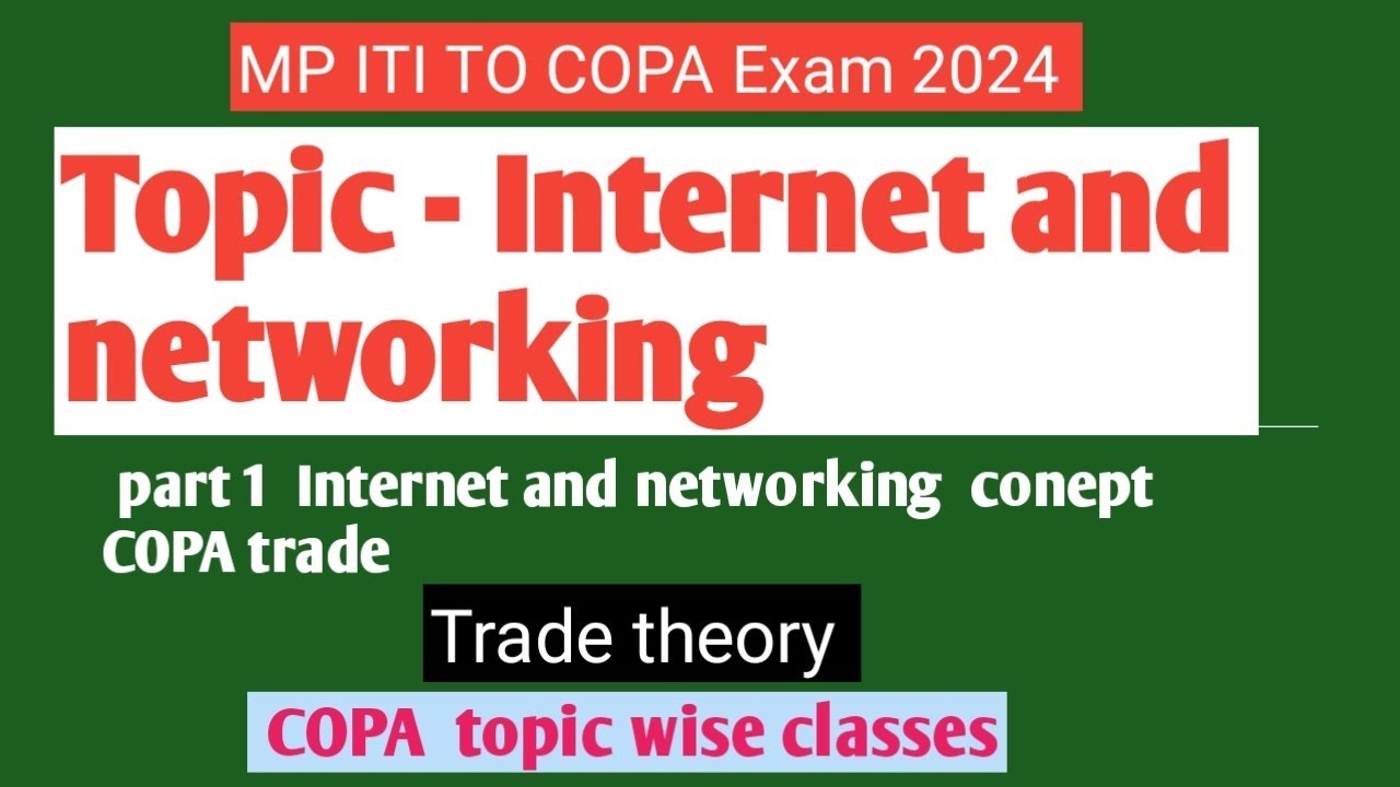 Internet and networking Copa trade theory आईटीआई प्रशिक्षण अधिकारी परीक्षा 2024 | part - 1
